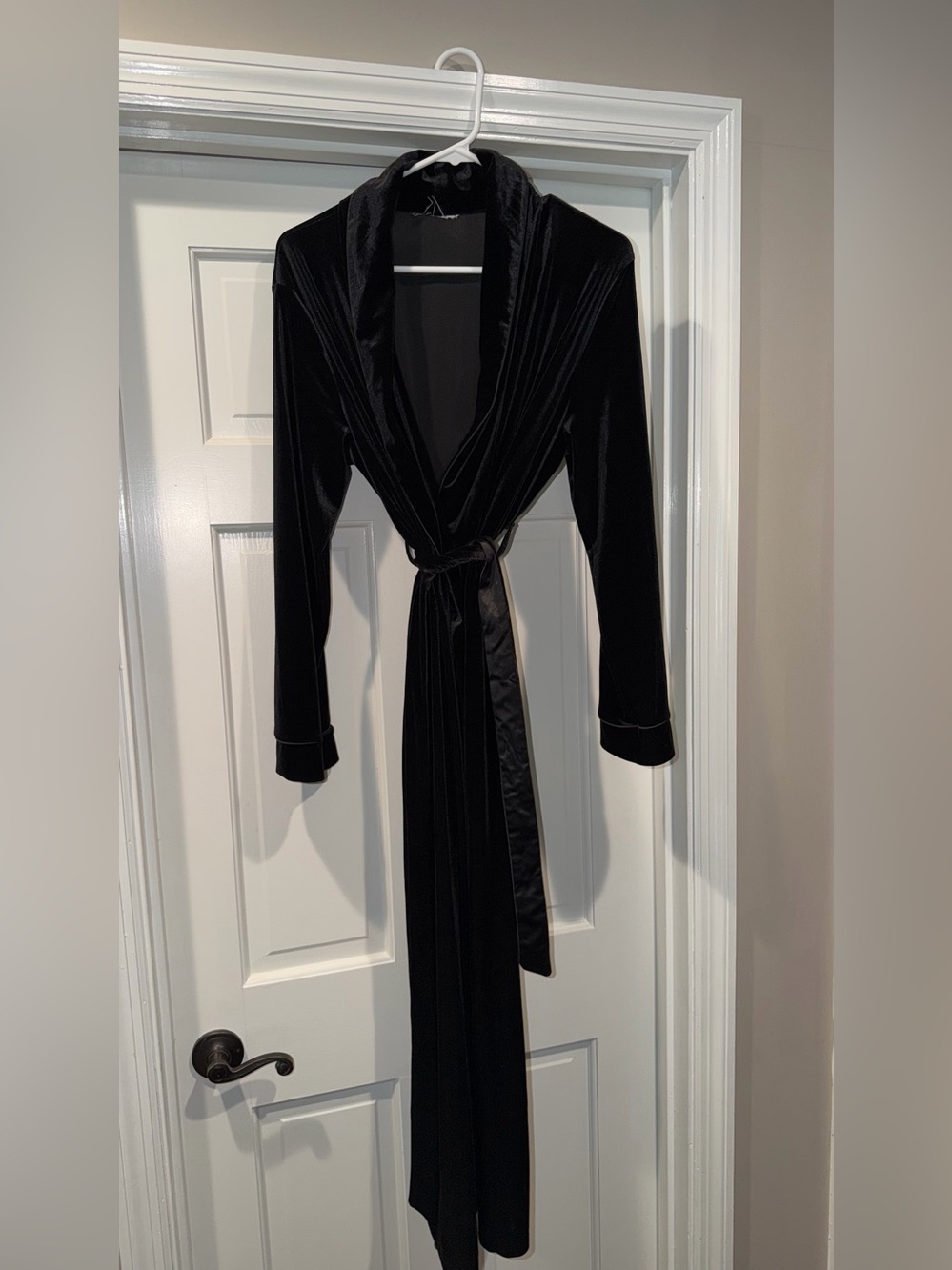 Black velvet robe